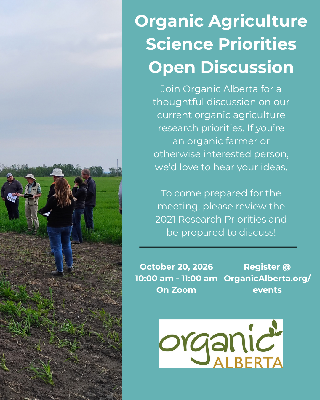 Organic Agriculture Science Priorities Open Discussion